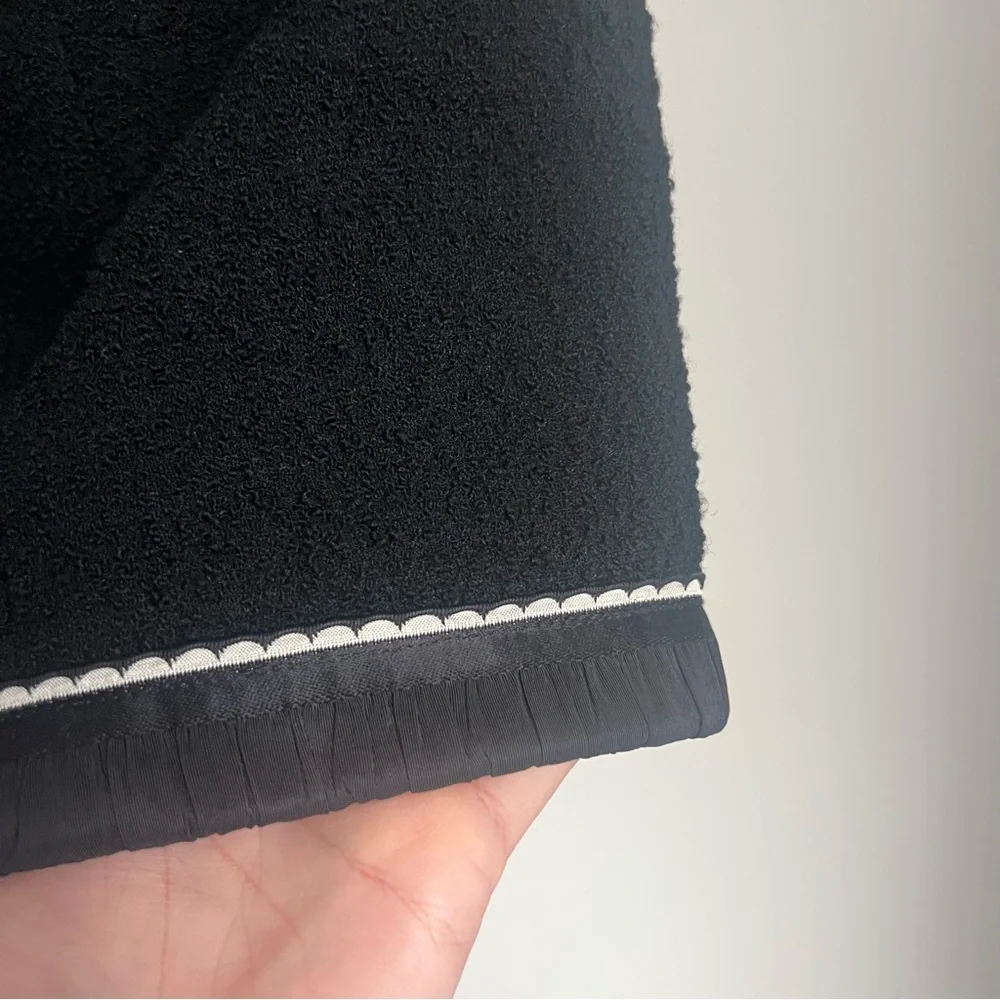 Vtg Chanel Boutique Black Wool Straight Skirt Women's Size 44